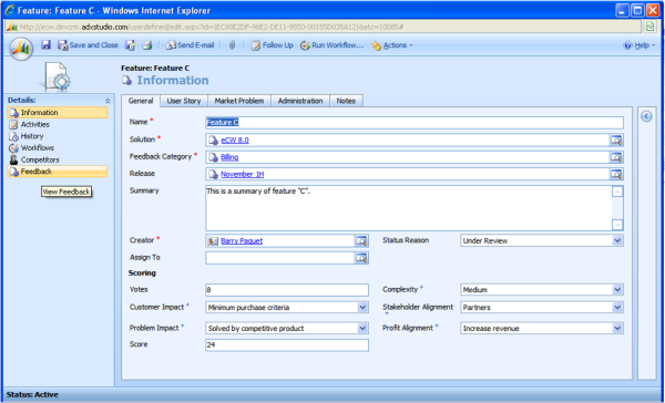 Product Feature Profile