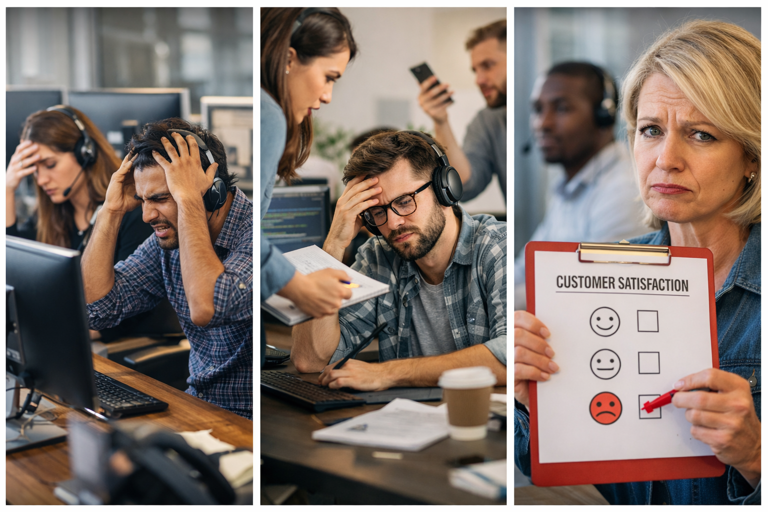 Frustrated Tech Teams and Developers in a Workplace Setting