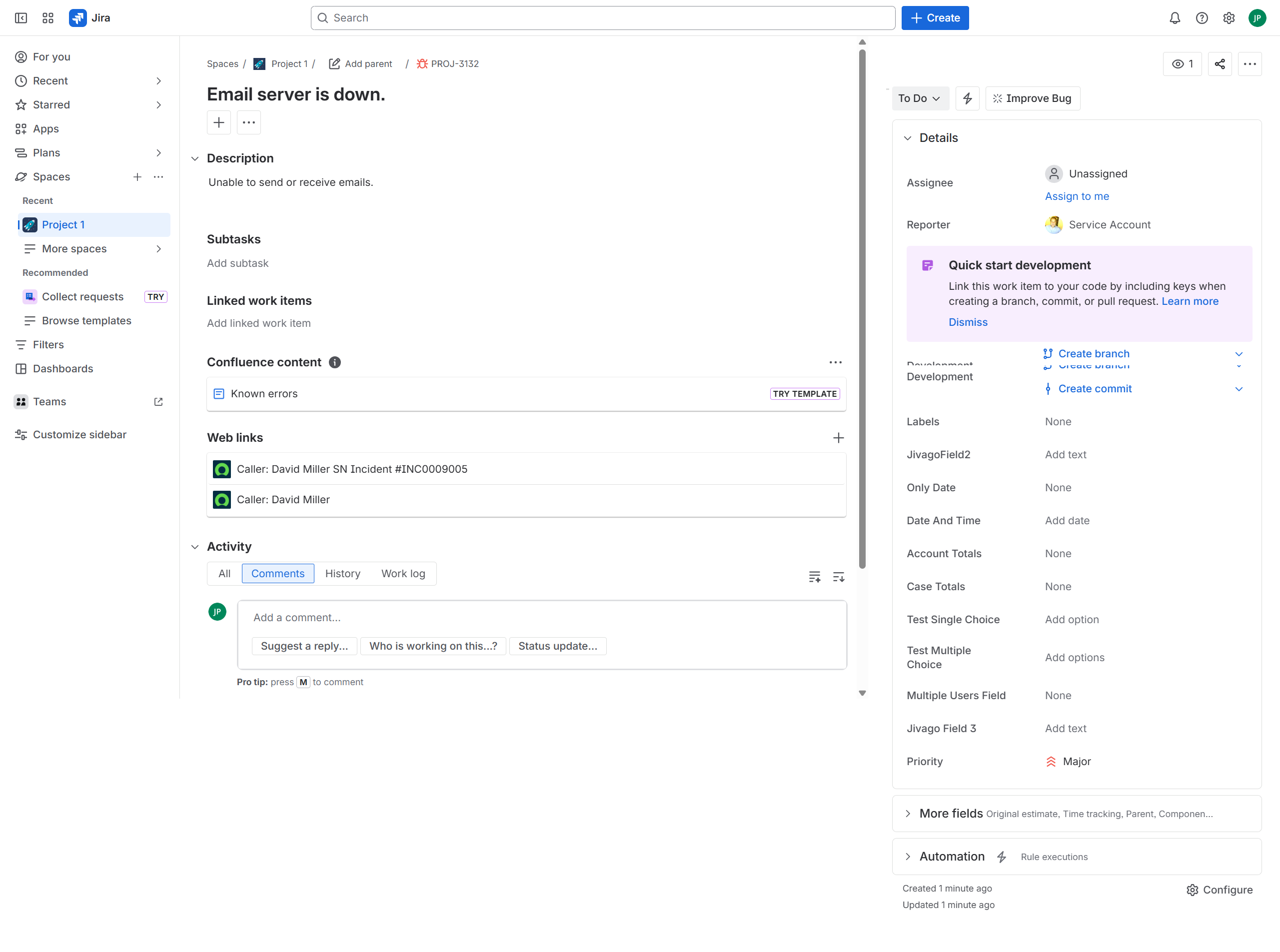 ServiceNo Jira integration from developer perspective.